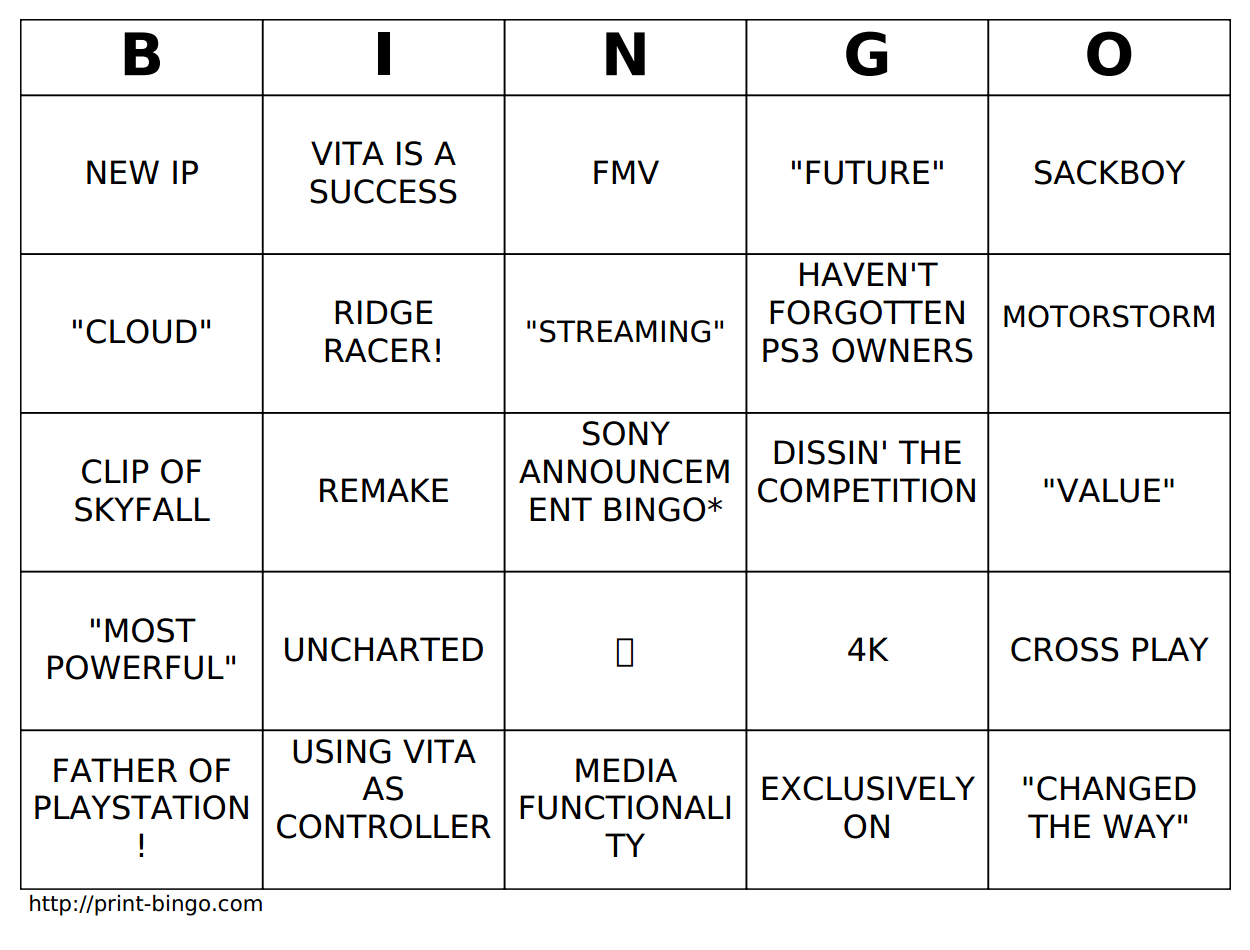 bingo playstation 4