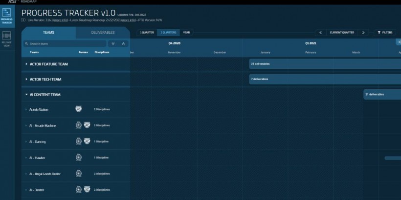 Star Citizen progress tracker Star Citizen progress tracker
