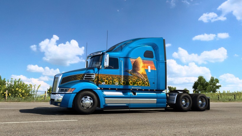 American Truck Simulator Sunflower-themed Paint Job