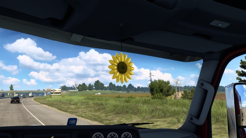 American Truck Simulator Amber Sunflower Hanging Ornament