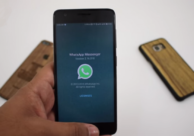 A user demos the video calling feature in WhatsApp