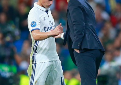 James Rodriguez and Zinedine Zidane