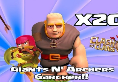 Clash of clans - Giants & Archer attack strategy ( Garcher)