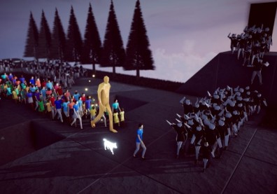 Humanity: Become a Shiba Inu Guiding Crowds of People to Goals